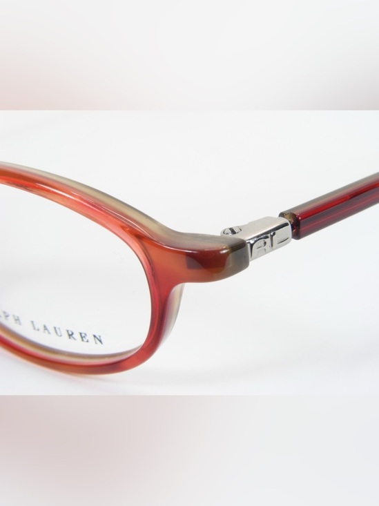 Ralph Lauren Women’s Red Tortoise Oval Eyeglass Frames with Subtle Brown Temples